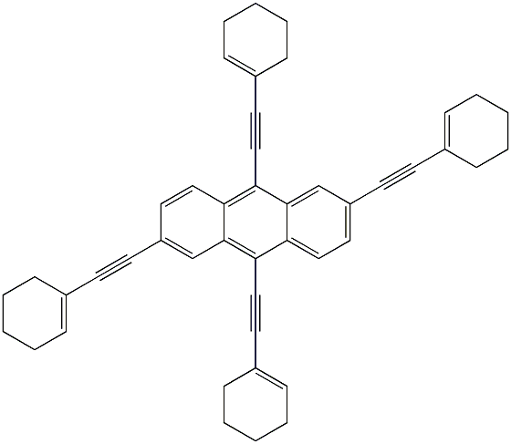 2,6,9,10-TETRAKIS(1-CYCLOHEXENYLETHYNYL)ANTHRACENE Struktur