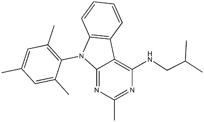 N-ISOBUTYL-9-MESITYL-2-METHYL-9H-PYRIMIDO[4,5-B]INDOL-4-AMINE Struktur