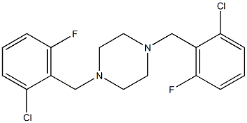 1,4-di(2-chloro-6-fluorobenzyl)piperazine Struktur