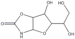 5-(1,2-dihydroxyethyl)-6-hydroxyperhydrofuro[2,3-d][1,3]oxazol-2-one Struktur