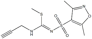 N4-[(methylthio)(prop-2-ynylamino)methylidene]-3,5-dimethylisoxazole-4-sulfonamide Struktur