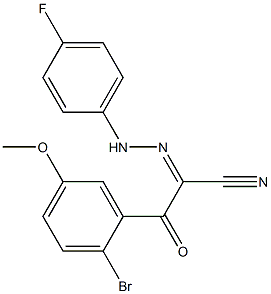 3-(2-bromo-5-methoxyphenyl)-2-[2-(4-fluorophenyl)hydrazono]-3-oxopropanenitrile Struktur