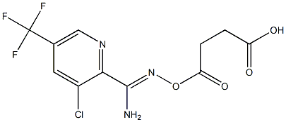 4-[({(Z)-amino[3-chloro-5-(trifluoromethyl)-2-pyridinyl]methylidene}amino)oxy]-4-oxobutanoic acid Struktur