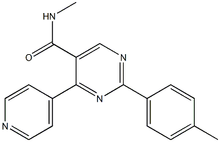 N-methyl-2-(4-methylphenyl)-4-(4-pyridinyl)-5-pyrimidinecarboxamide Struktur