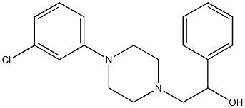 2-[4-(3-chlorophenyl)piperazino]-1-phenyl-1-ethanol Struktur