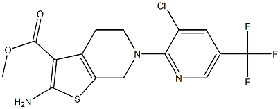 methyl 2-amino-6-[3-chloro-5-(trifluoromethyl)-2-pyridinyl]-4,5,6,7-tetrahydrothieno[2,3-c] pyridine-3-carboxylate Struktur