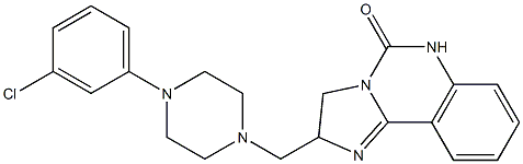 2-{[4-(3-chlorophenyl)piperazino]methyl}-2,6-dihydroimidazo[1,2-c]quinazolin-5(3H)-one Struktur