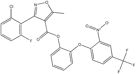 2-[2-nitro-4-(trifluoromethyl)phenoxy]phenyl 3-(2-chloro-6-fluorophenyl)-5-methylisoxazole-4-carboxylate Struktur