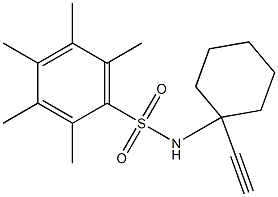 N1-(1-eth-1-ynylcyclohexyl)-2,3,4,5,6-pentamethylbenzene-1-sulfonamide Struktur