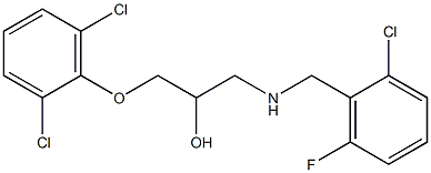 1-[(2-chloro-6-fluorobenzyl)amino]-3-(2,6-dichlorophenoxy)propan-2-ol Struktur