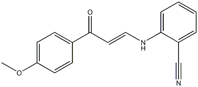 2-{[3-(4-methoxyphenyl)-3-oxoprop-1-enyl]amino}benzonitrile Struktur