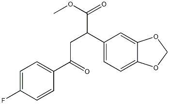 methyl 2-(1,3-benzodioxol-5-yl)-4-(4-fluorophenyl)-4-oxobutanoate Struktur