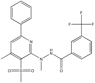 N'-methyl-N'-[4-methyl-3-(methylsulfonyl)-6-phenyl-2-pyridinyl]-3-(trifluoromethyl)benzenecarbohydrazide Struktur