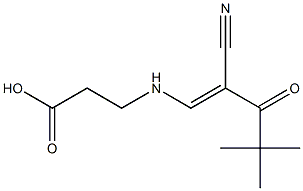 3-{[(E)-2-cyano-4,4-dimethyl-3-oxo-1-pentenyl]amino}propanoic acid Struktur