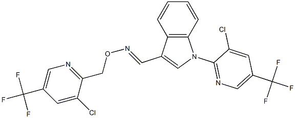 1-[3-chloro-5-(trifluoromethyl)-2-pyridinyl]-1H-indole-3-carbaldehyde O-{[3-chloro-5-(trifluoromethyl)-2-pyridinyl]methyl}oxime Struktur