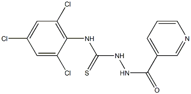 N1-(2,4,6-trichlorophenyl)-2-(3-pyridylcarbonyl)hydrazine-1-carbothioamide Struktur