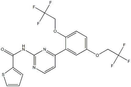 N2-{4-[2,5-di(2,2,2-trifluoroethoxy)phenyl]pyrimidin-2-yl}thiophene-2-carboxamide Struktur