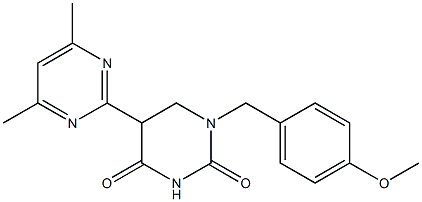 5-(4,6-dimethyl-2-pyrimidinyl)-1-(4-methoxybenzyl)dihydro-2,4(1H,3H)-pyrimidinedione Struktur