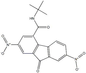 N4-(tert-butyl)-2,7-dinitro-9-oxo-9H-fluorene-4-carboxamide Struktur