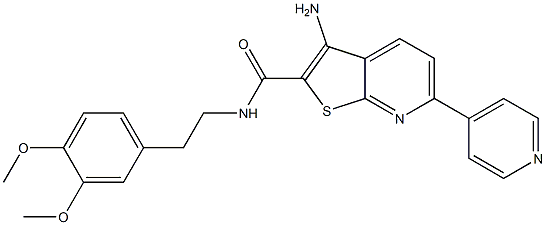 3-amino-N-(3,4-dimethoxyphenethyl)-6-(4-pyridinyl)thieno[2,3-b]pyridine-2-carboxamide Struktur