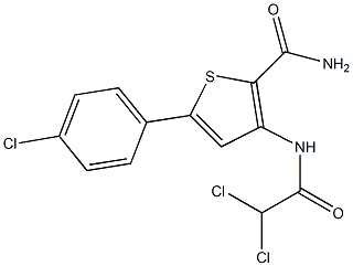 5-(4-chlorophenyl)-3-[(2,2-dichloroacetyl)amino]thiophene-2-carboxamide Struktur