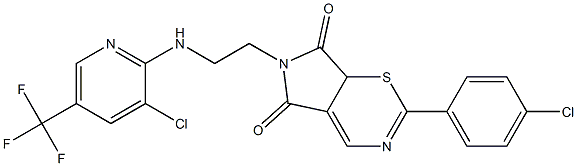 2-(4-chlorophenyl)-6-(2-{[3-chloro-5-(trifluoromethyl)-2-pyridinyl]amino}ethyl)pyrrolo[3,4-e][1,3]thiazine-5,7(6H,7aH)-dione Struktur