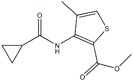 methyl 3-[(cyclopropylcarbonyl)amino]-4-methylthiophene-2-carboxylate Struktur