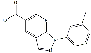 1-(3-methylphenyl)-1H-pyrazolo[3,4-b]pyridine-5-carboxylic acid Struktur