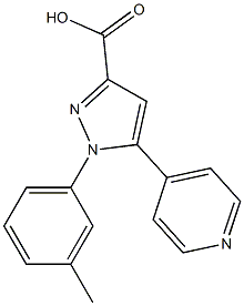 1-(3-methylphenyl)-5-pyridin-4-yl-1H-pyrazole-3-carboxylic acid Struktur