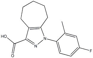 1-(4-fluoro-2-methylphenyl)-1,4,5,6,7,8-hexahydrocyclohepta[c]pyrazole-3-carboxylic acid Struktur