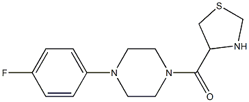 1-(4-fluorophenyl)-4-(1,3-thiazolidin-4-ylcarbonyl)piperazine Struktur