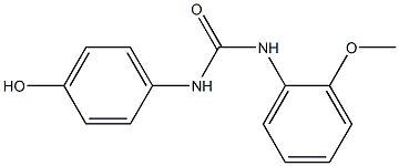 1-(4-hydroxyphenyl)-3-(2-methoxyphenyl)urea Struktur