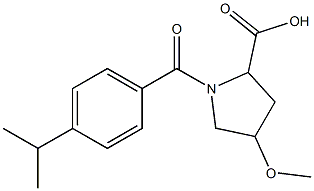 1-(4-isopropylbenzoyl)-4-methoxypyrrolidine-2-carboxylic acid Struktur