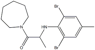 1-(azepan-1-yl)-2-[(2,6-dibromo-4-methylphenyl)amino]propan-1-one Struktur