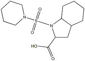 1-(piperidine-1-sulfonyl)-octahydro-1H-indole-2-carboxylic acid Struktur