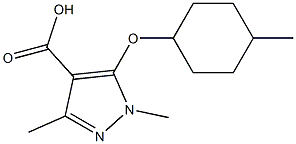 1,3-dimethyl-5-[(4-methylcyclohexyl)oxy]-1H-pyrazole-4-carboxylic acid Struktur