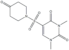 1,3-dimethyl-5-[(4-oxopiperidine-1-)sulfonyl]-1,2,3,4-tetrahydropyrimidine-2,4-dione Struktur