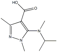 1,3-dimethyl-5-[methyl(propan-2-yl)amino]-1H-pyrazole-4-carboxylic acid Struktur