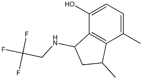 1,7-dimethyl-3-[(2,2,2-trifluoroethyl)amino]-2,3-dihydro-1H-inden-4-ol Struktur