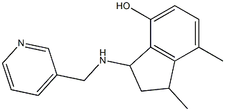 1,7-dimethyl-3-[(pyridin-3-ylmethyl)amino]-2,3-dihydro-1H-inden-4-ol Struktur