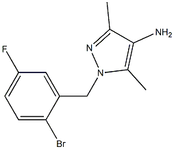 1-[(2-bromo-5-fluorophenyl)methyl]-3,5-dimethyl-1H-pyrazol-4-amine Struktur