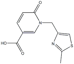 1-[(2-methyl-1,3-thiazol-4-yl)methyl]-6-oxo-1,6-dihydropyridine-3-carboxylic acid Struktur