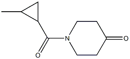 1-[(2-methylcyclopropyl)carbonyl]piperidin-4-one Struktur