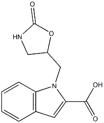 1-[(2-oxo-1,3-oxazolidin-5-yl)methyl]-1H-indole-2-carboxylic acid Struktur