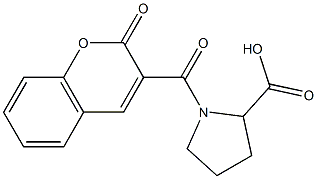 1-[(2-oxo-2H-chromen-3-yl)carbonyl]pyrrolidine-2-carboxylic acid Struktur