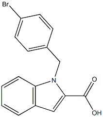 1-[(4-bromophenyl)methyl]-1H-indole-2-carboxylic acid Struktur