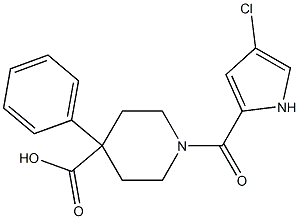 1-[(4-chloro-1H-pyrrol-2-yl)carbonyl]-4-phenylpiperidine-4-carboxylic acid Struktur