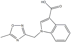 1-[(5-methyl-1,2,4-oxadiazol-3-yl)methyl]-1H-indole-3-carboxylic acid Struktur