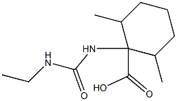 1-[(ethylcarbamoyl)amino]-2,6-dimethylcyclohexane-1-carboxylic acid Struktur