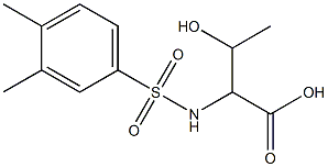 2-[(3,4-dimethylbenzene)sulfonamido]-3-hydroxybutanoic acid Struktur